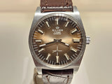 VINTAGE COLLECTIBLE ELEGANT BROWN DIAL FRANCE MECHANICAL MEN'S WATCH "SILVER" Model