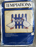Vtg Temptations GEESE ON A FENCE Counted Cross Kit Wall Hanging 18" X 10.5" Model