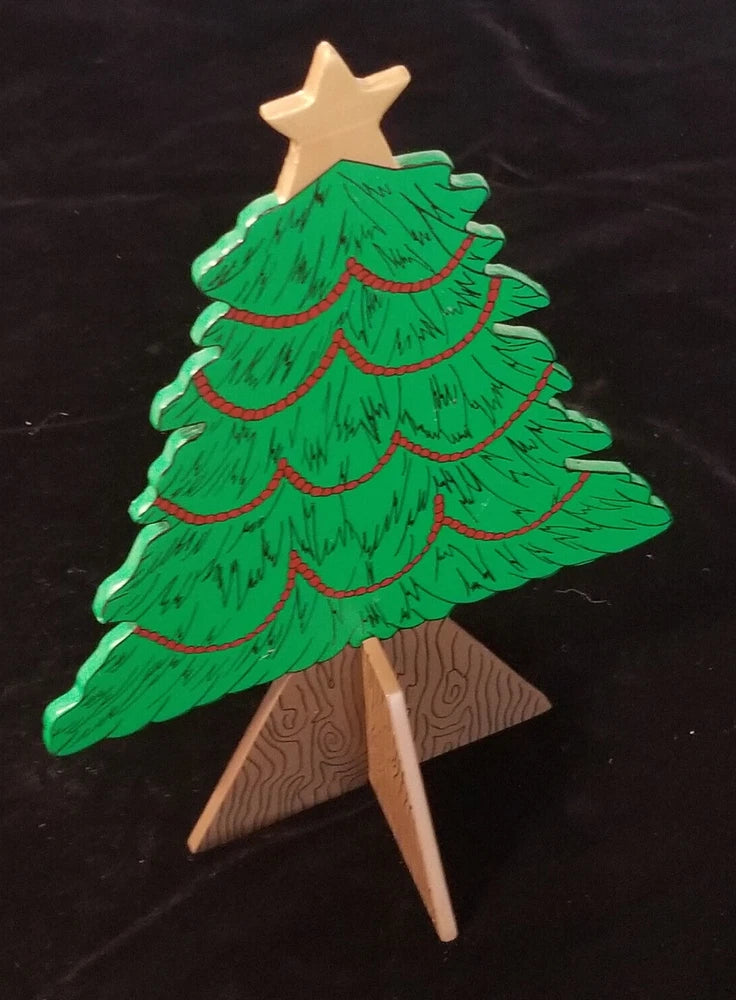 Wooden Christmas Tree - Tabletop Decor / Display 11" Tall x 8" Long x 1/8" Thick Model