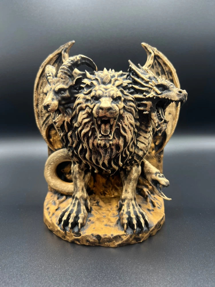 Chimera Sculpture, Mythical Beast Figurine, Fantasy Art Statue, Shelf Display Model