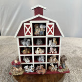 Country Barn Figurine Display Frame w/13 Farm Animal Figurines Classic Treasures Model