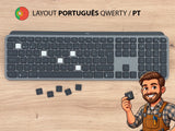 Logitech MX Keys Graphite ? Portugu¨ºs PT QWERTY Teclas & Mecanismo Keycap + Hinge Model