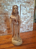 Shepherd with Lamb Figurine Hand Carved In Bethlehem 5" Wood Statue Olive Wood Model