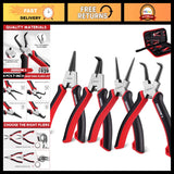 4-Piece Snap Ring Pliers Set - Internal/External Circlip Tool Kit for Easy Use Model