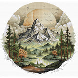 HobbyJobby counted cross stitch kit "Mountains", 31x30cm Model