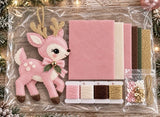 DIY Rosey Reindeer Retro Christmas  Embroidered & Sequin Felt Ornament KIT NEW Model