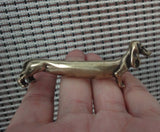 Vintage?Style Brass Dachshund Dog Figurine Mini Long?Body Dog Statue Model