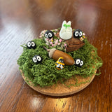 Forest Spirit Mini Diorama Figure Set Moss Display Decor Handmade Style Japan Model