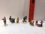 6 Christmas Village Resin Figures - People In The Snow Model