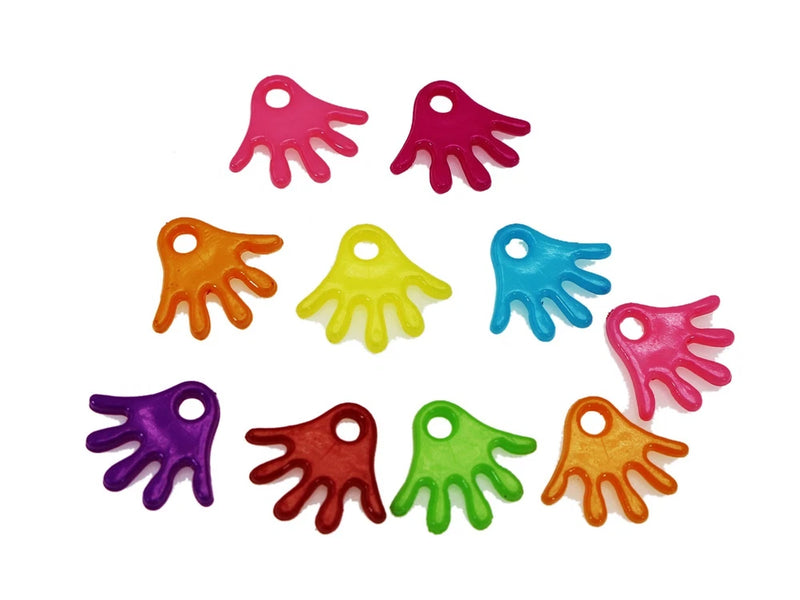 200 Mixed Color Plastic Cute Hands Charms Pendants 20X18mm For Earring Charms