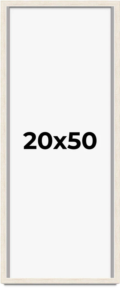 20x50 Shadow Box Frame White | 1.125 Inches Deep Real Wood Rustic Shadowbox Disp Model