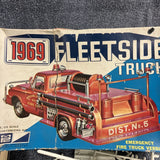 1969 MPC 1/25 Chevy Fleetside Fire Truck Model Kit w/ Box & Instructions AS IS Model