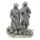 1/35 Resin Model Kit WWII US Infantry Set 2 Figures & Dog Unassembled Unpainted Model