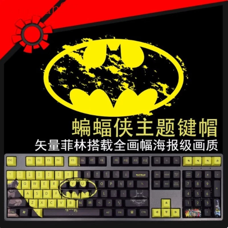 Batman Thermal Sublimation Mechanical Keyboard PBT Keycaps Bumblebee 108 Keys Model