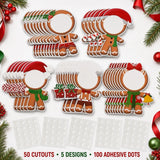 50 Gingerbread Photo Cutouts Christmas Classroom Bulletin Board Craft + Dots Model