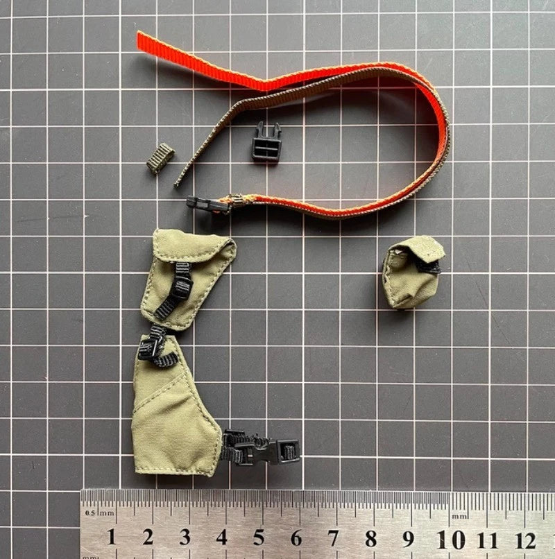 1Set 1/6 Female Soldier Khaki Belt Bag Model Fits for 12" Action Figure Model