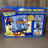 Popular Mechanics For Kids Motor-Works model Engine KIT NEW Open Box Sealed Bags Model