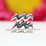 Authentic Pandora Sparkling Aquarius Zodiac Silver Reversible Charm 798415C01 Charms