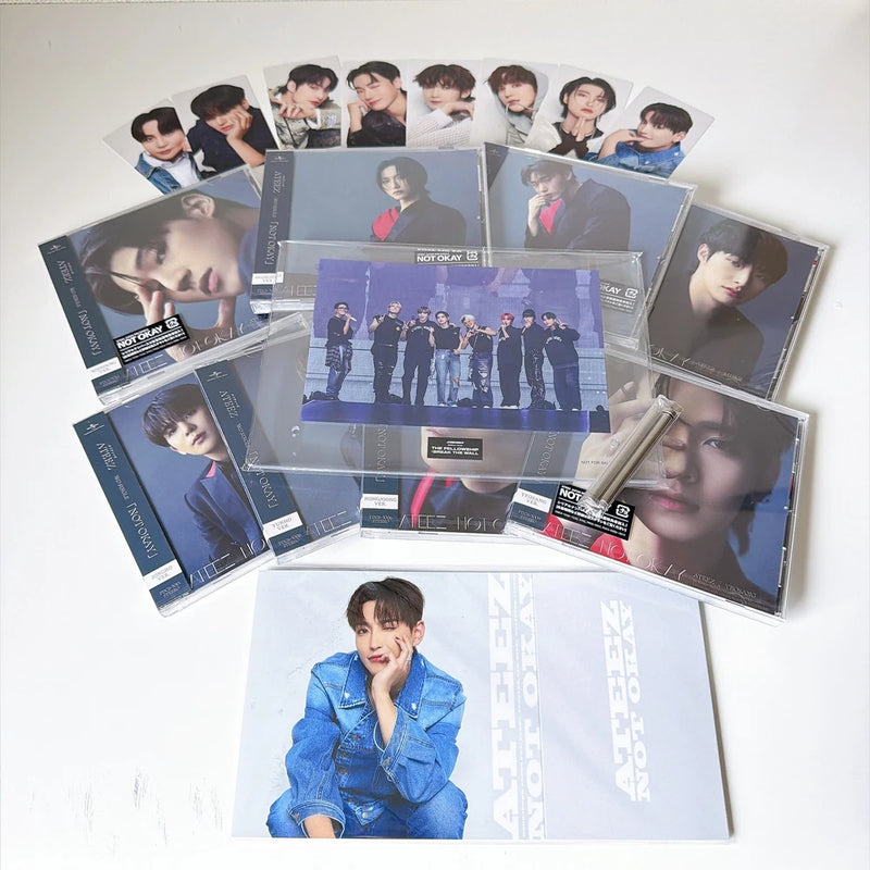 ATEEZ CD NOT OKAY Solo Set of 8 + Sleeve Case +Photo Card + A5 Acrylic Board Model