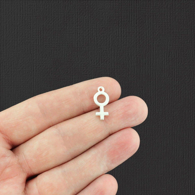 10 Female Symbol Antique Silver Tone Charms - SC002 Charms