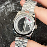 DIY 36mm Stainless Watch case strap kit For ETA 2824 PT5000 Movement Silver Mod Model