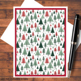 Christmas Trees DIY Card Making Kit, EZ Budget Greeting Cards w/Envelopes Model