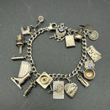 Vintage Sterling Silver Charm Bracelet ¨C 21 Unique Charms, 37 grams, 6.75¡± Charms
