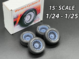 1/24 1/25 Scale Western Cyclone 2 15" Wheels with Flexible Tires Classic Model