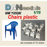 Chairs are Plastic. Set of 12 pcs Resin. 3D Printing Dan Models 72528 Scale 1:72 Model