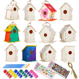 12 Pack Large DIY Bird Houses Kits for Kids, Kids Craft Large, Wooden Model
