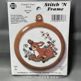 Counted Cross Stitch Kit 3178 Deer Stitch N Frame NMI NOS Fawn Flowers Model