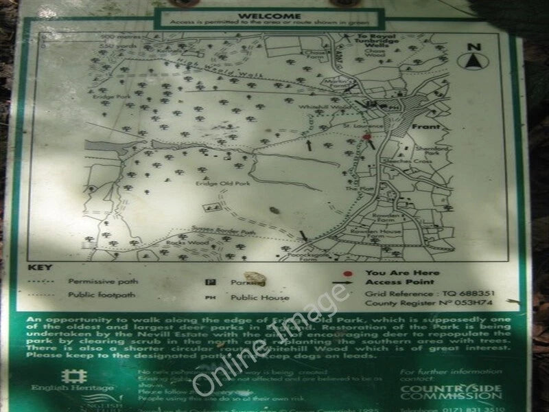 Photo 6x4 Information Board about Eridge Old Park Frant Near Frant, on th c2009 Model