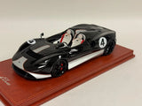 1/18  AB Models McLaren Elva in Black #4 from 2019 on leather base Leather Base Model