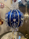DIY Kit PROMENADE Dazzle Crafts Ornament on 3" Satin Silk Foam Ball, beads Model