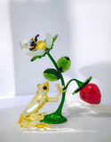 New in Box Swarovski 5667599 Idylia Crystal Flower Bee Strawberry & Frog Display Model