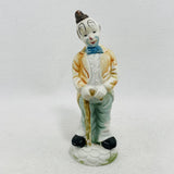 Vintage Clown Joker Figurine Bozo Circus Tuxedo Man Costume Stand Display Taiwan Model