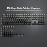 XVX PBT Keycaps - Side Print Keycap Set Double Shot - 136 Keys Gray Minimalist Model