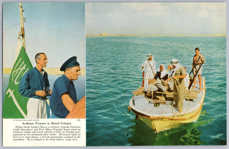 1952 Arabians Board Jacques Cousteau Calypso Ship Nat Geo Frameable Print Photo Model
