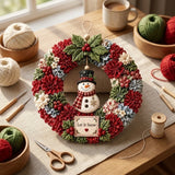 3D Fabric Wreath Kit Poke Wreath DIY Christmas Wreath Craft No Sewing Required Model