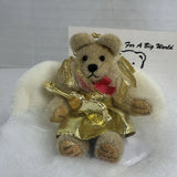 VTG World Of Miniature Bears Angel Bear On Cloud In Plastic Display Case W/ COA Model