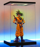Action Figure Display Case 12" Tall Acrylic Figurine RGB LED Light Clear Toy Box Model