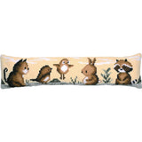 Vervaco stamped cross stitch kit cushion "Zugluftstopper Animals", 80x20cm Model