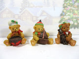 Christmas Figurine 3 Elf Bears Making Candy Sailboat Santa Nutcracker Enesco Model
