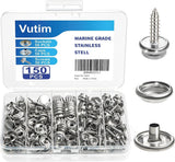 150 Pcs 3/8 Inch Stainless Steel Snap Fastener Kit Canvas Leather Repair Set Model