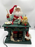Vintage Holiday Creations Painting Santa Animated  Tested Works w/ Box Model