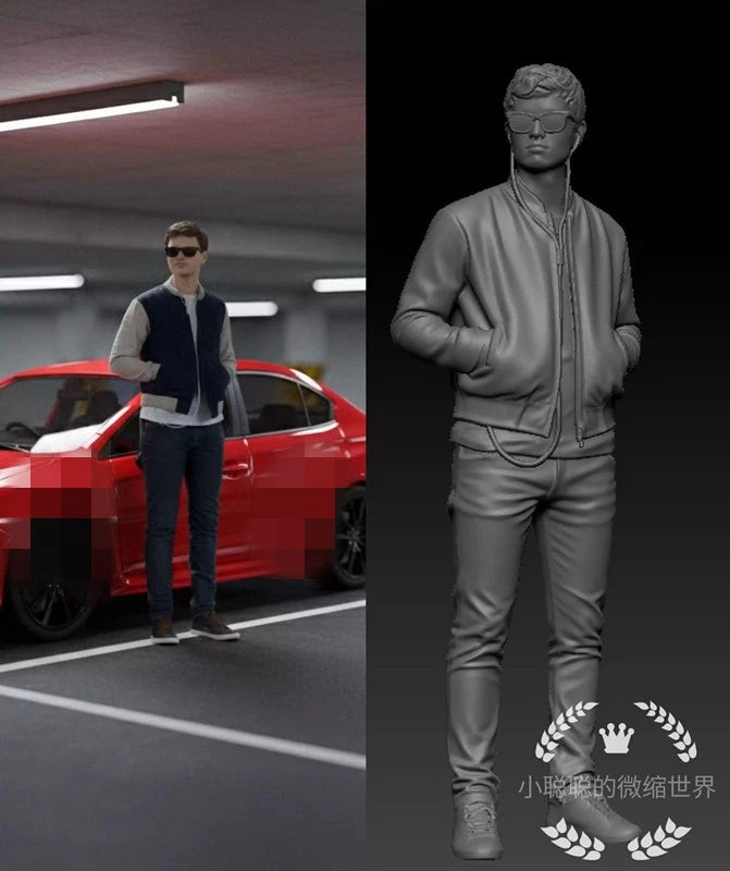 Painted 1/18 Glasses Man Figurines Figures Miniatures Model For Cars Vehicles Model