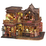 CUTEROOM DIY Miniature House Kit, Wooden Dollhouse Kit with LED Magic Tiny Ho... Model