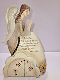 Angel Polyresin Praying Figurine Statue Love Faith Decoration Tabletop Display Model
