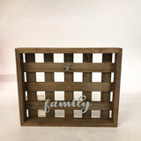 Wooden Basket Design Clip Board w/ Metal Clip, Hanging FAMILY 3x5