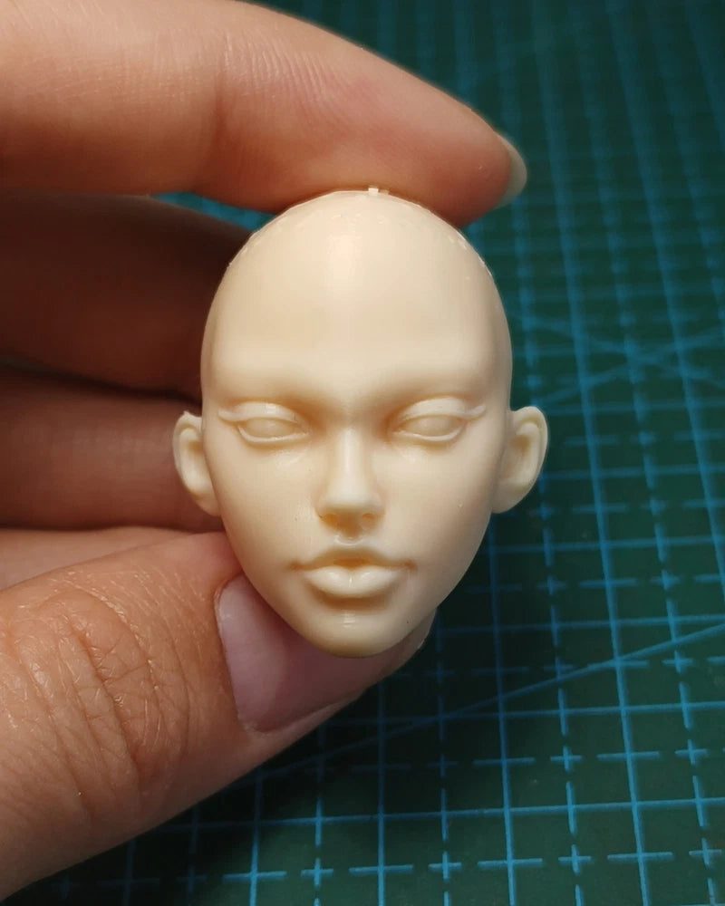 1/6 Scale Unpainted Bald Felicia Black Cat Head Carving Sculpt Model Toys Model